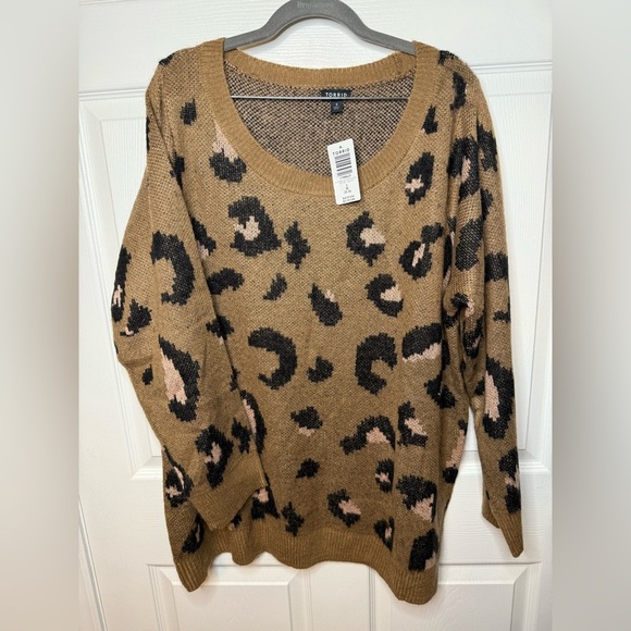 Torrid NWT Womens Size 3 Brown Leopard Print Sweater - Picture 1 of 6